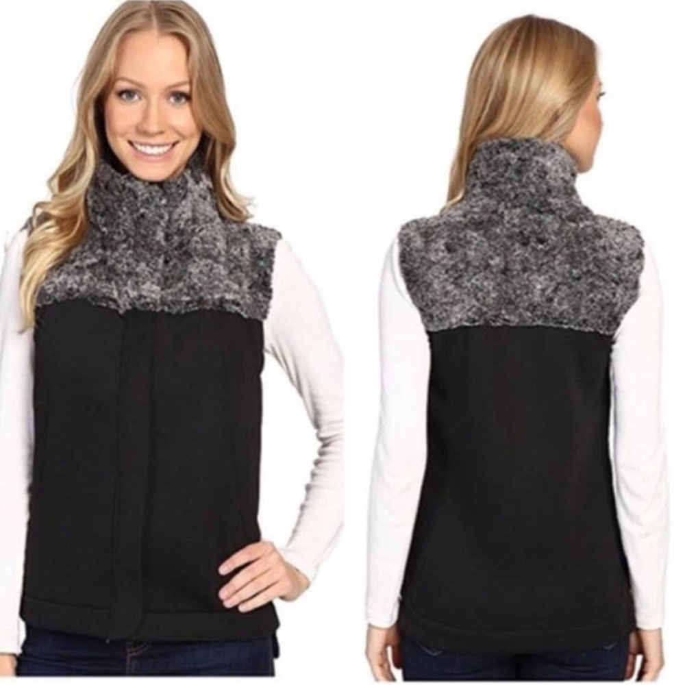 The North Face Women's Black Vest with Gray Collar